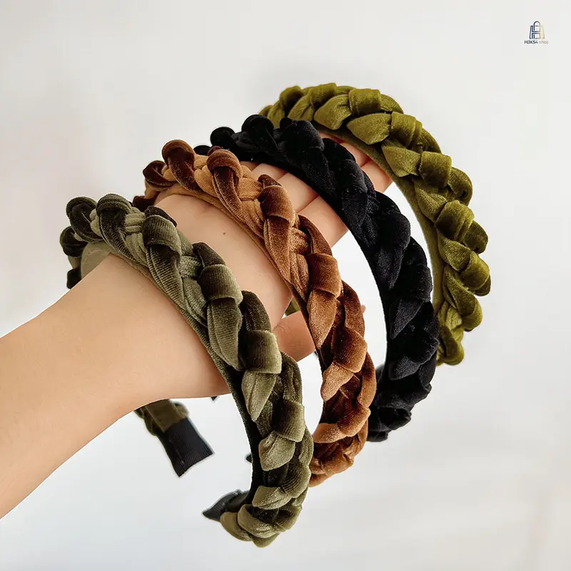 Fabric Braided Thin Headband, Women Autumn Winter Hair Accessory For Daily Matching & Gift