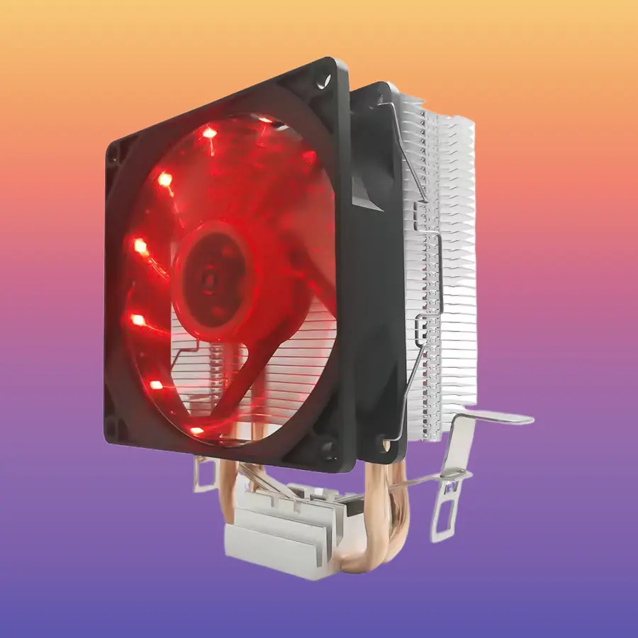 Single Tower Dual Fan Down Pressure CPU Cooler With Built-In Color Lights 2 Heat Pipe Compatible With 1700 Desktop Processor