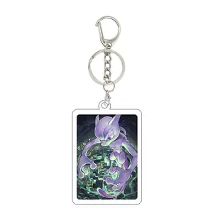 Anime Pocket Monsters Cartoon Mewtwo Gardevoir Eevee Game Characters Double-sided Printing Keychain Acrylic Pendant Gifts Toys