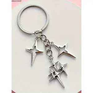 Star Design Alloy Keychain for Women and Men, Fashion Pendant Accessory for Handbags, Backpacks and Keys, Decorative Daily Carry Charm