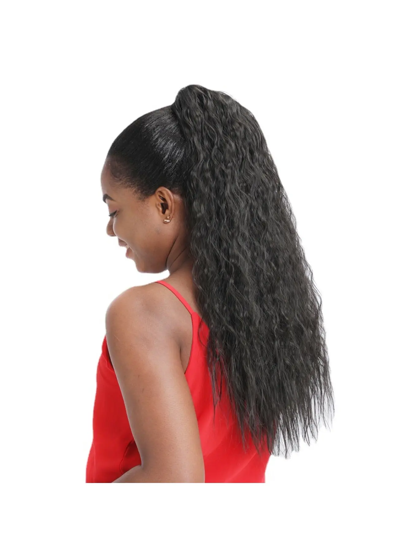 Women Claw Clip Ponytail Synthetic Long Corn Perm Curly Hair Natural Woolly Curly High Ponytail Extension Heat Resistant Hair Accessories