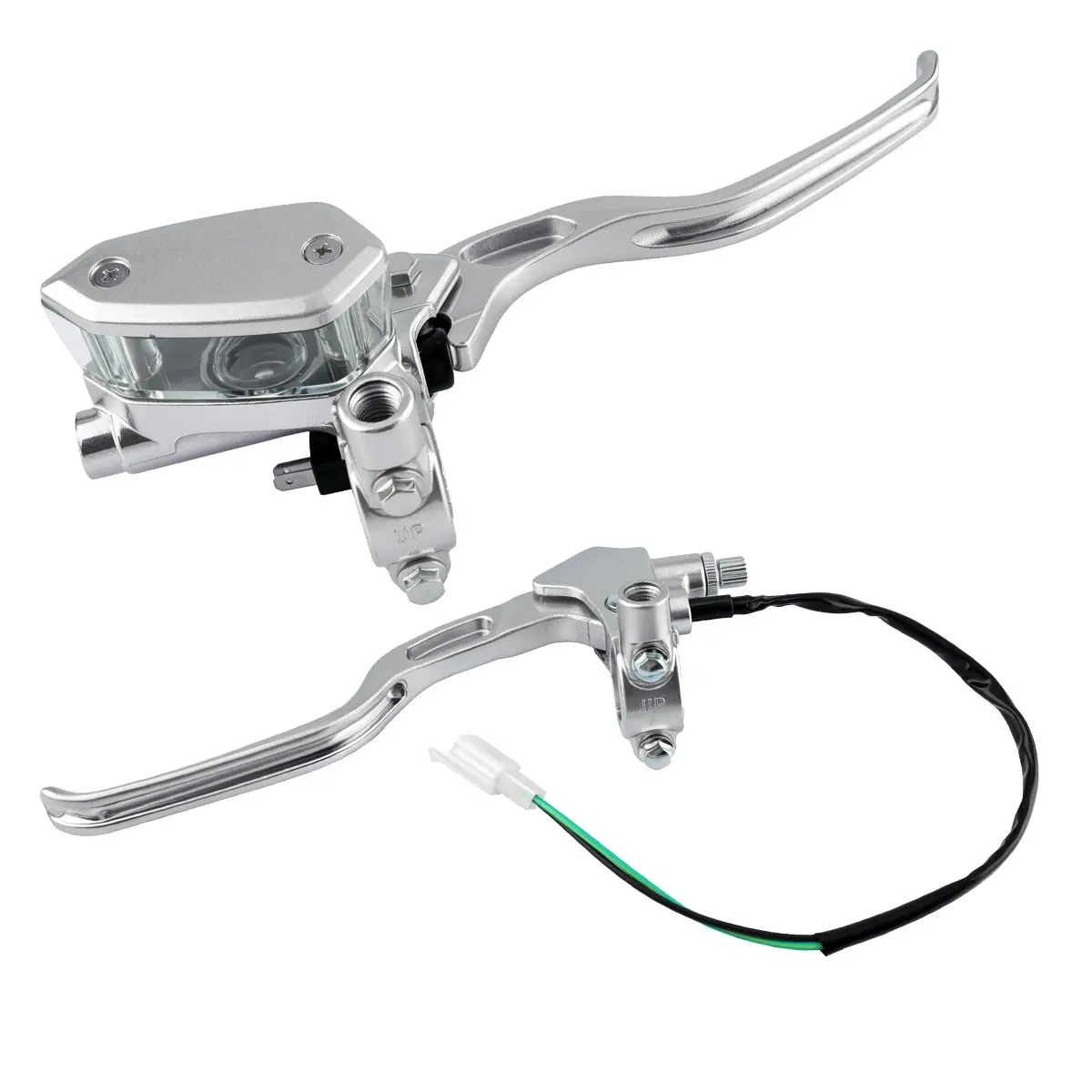 Universal Brake Pump and Clutch Lever Set, Brake Parts, High-Quality Aluminum Alloy Cnc, Durable Silver Color Design, Motorcycle Clutch Lever