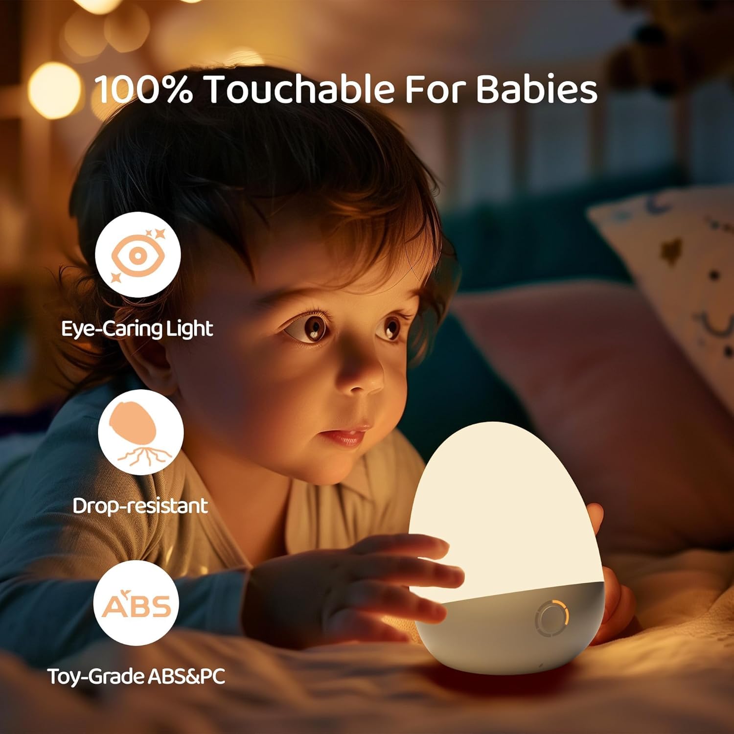 Touch Egg Night Light for , Rechargeable Portable Nightlight Lamp with 1-6H Feeding Timer, 3 Color Temperatures Dimmable, Ideal for Moms of Touch Egg Night Light for , Rechargeable Portable Nightlight Lamp with 1-6H Feeding Timer, 3 Color Temperatures Dimmable, Ideal for Moms of