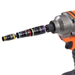 32933M 6-in-1 Metric Impact Socket Set, 3 Flip Sockets with 7, 8, 10, 12, 13 and 14 mm Nut Driver Sizes, Impact Rated 5-Inch Shaft