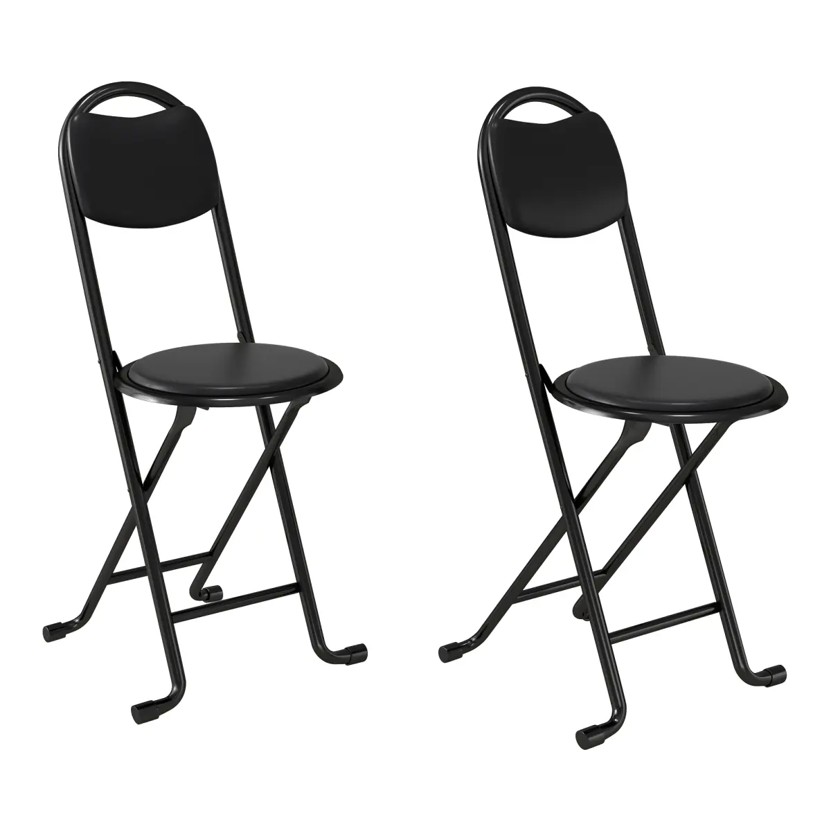2pcs Folding Stool with Back, Cushioned Padded Folding Stool, Portable Folding Chairs for Outdoor Indoor Kitchen Shop Cafe