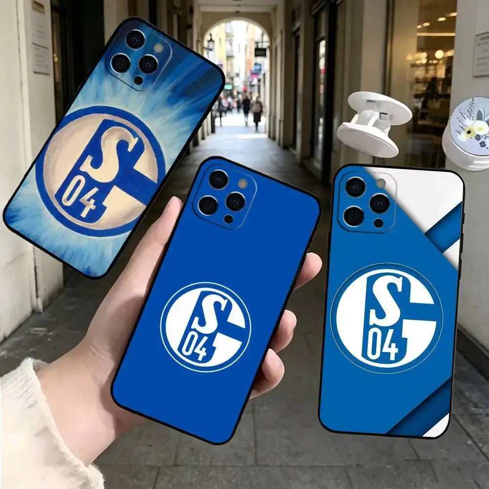 FC Schalke 04-PC Phone Case Compatible with iPhone 11-17 Pro Max/Plus & Samsung Galaxy S23-S25 Soft Black Shockproof Cover