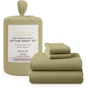 Sheet Set - Crisp Sateen Weave, Breathable & Fade-Resistant - Soft, Cool Sheets for Hot Sleepers - //