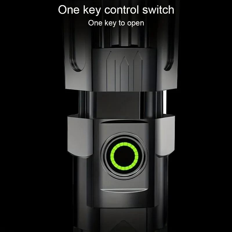 USB Rechargeable LED Flashlight, 1 Count Portable Zoom Flashlight, Multifunctional LED Flashlight for Camping, Hiking, Outdoor Camping Lighting