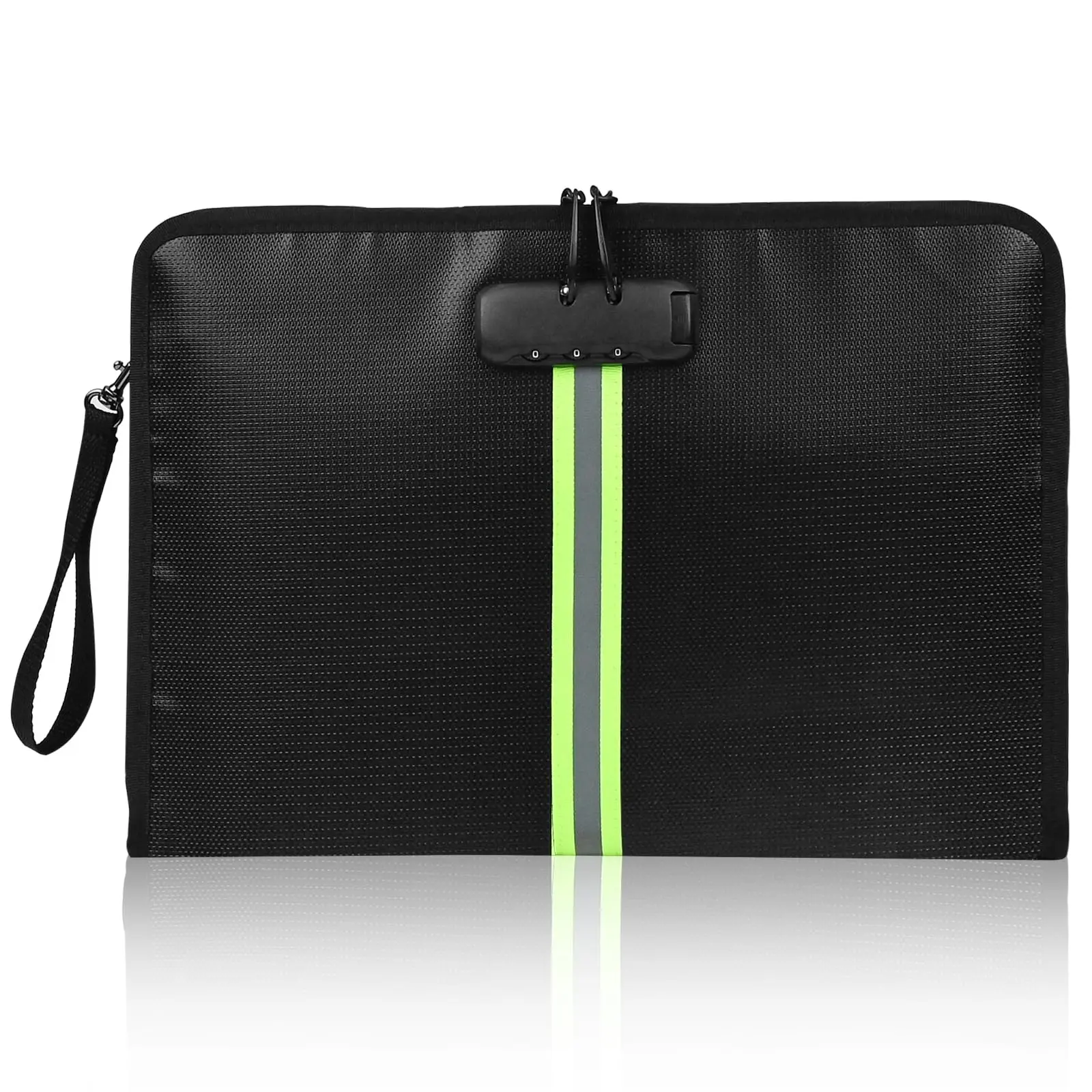 Fireproof Document Bag, Glass Fiber Lockable Fireproof Pouch, Home Safe Box, Waterproof Insulated, Cash, Valuable Items, Files