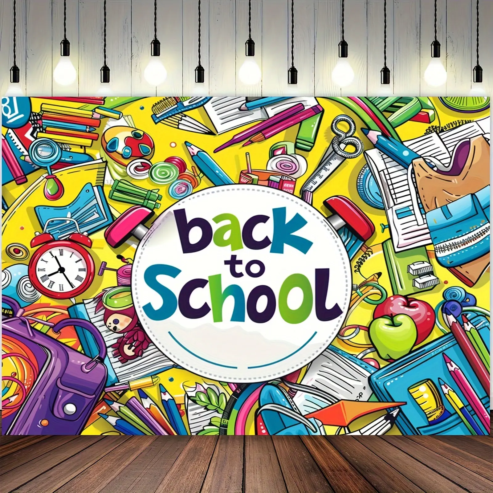 School Welcome Back Polyester Tapestry Banner - Bright, Lightweight, Printed School-Themed Wall Hanging Photo Backdrop, Home Decor Gift for Classroom Decoration, Outdoor Events, Decorative, Wall Decor