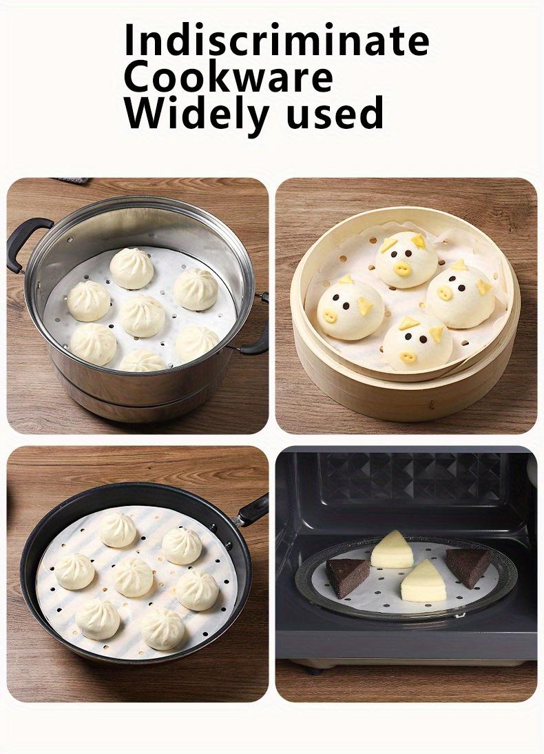 Air Fryer Parchment Paper Liners - 24 cm (9.45 inches) - Disposable, Oil- and Water-Resistant - Suitable for Baking Cookies, Grilling, and Steaming - Packs of 50