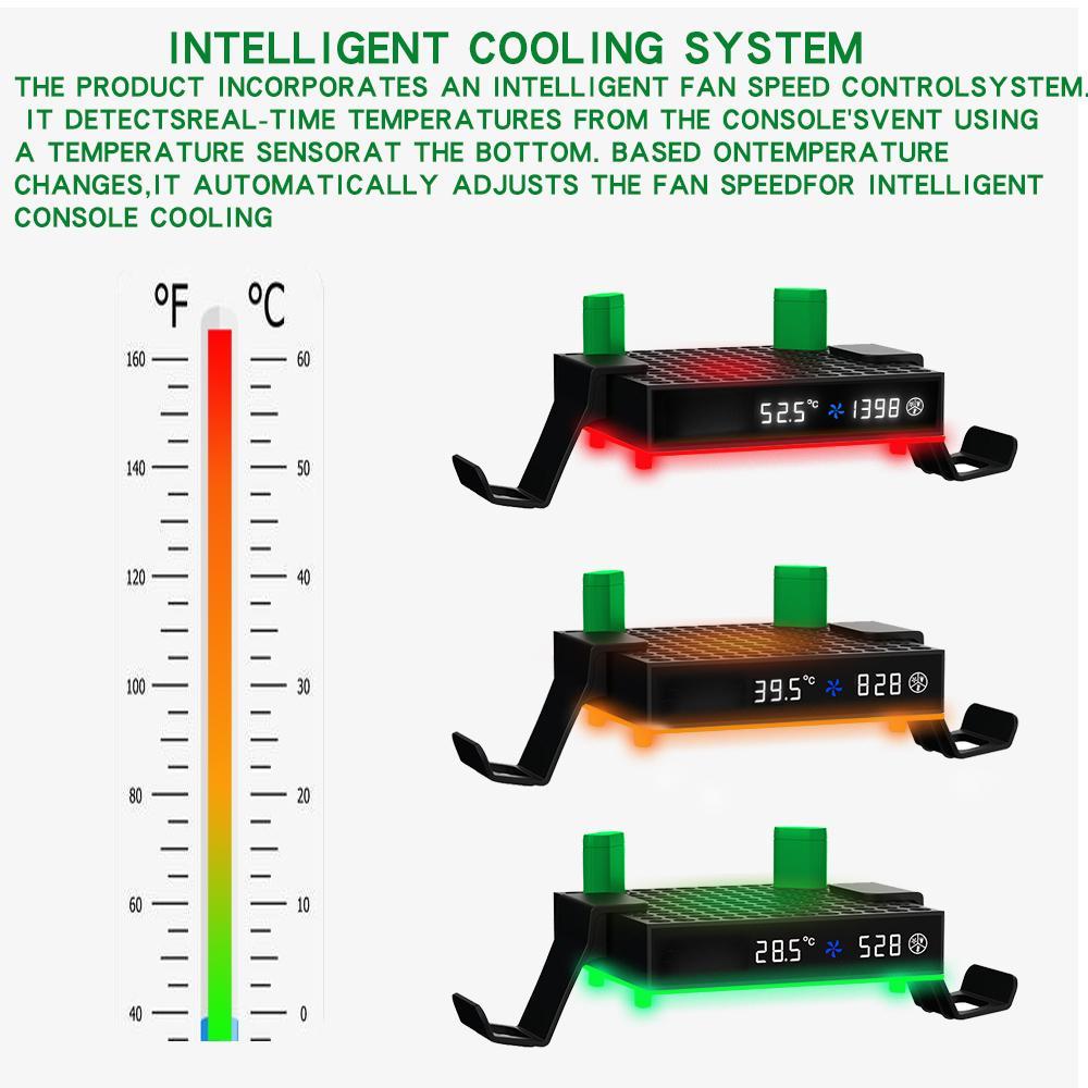 DOBE FOMIS ELECTRONICS Cooling Fan for Xbox Series X/S Console & Controller, Charging Station with 2 x 2640mWh Rechargeable Battery, 3 Gear Speed Fan, Low Noise Cooling