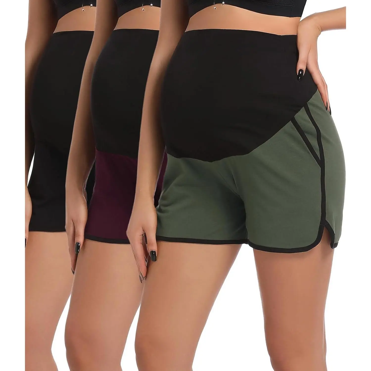 3 Pack Cotton Maternity Shorts Pregnancy Sleepwear Lounge Pajama