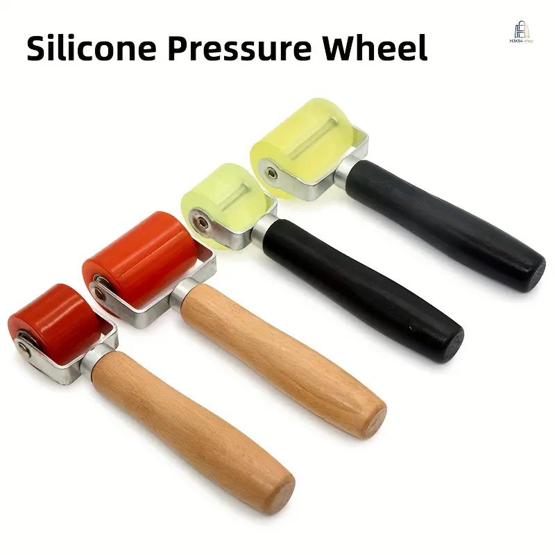Solid Seam Roller Tool, Double Bearing Hand Push Pressure Wheel, Waterproof Membrane Leather Edge Press Roller, Laminating Bubble Remover for Wallpaper Stickers Wood Veneer DIY Construction Work