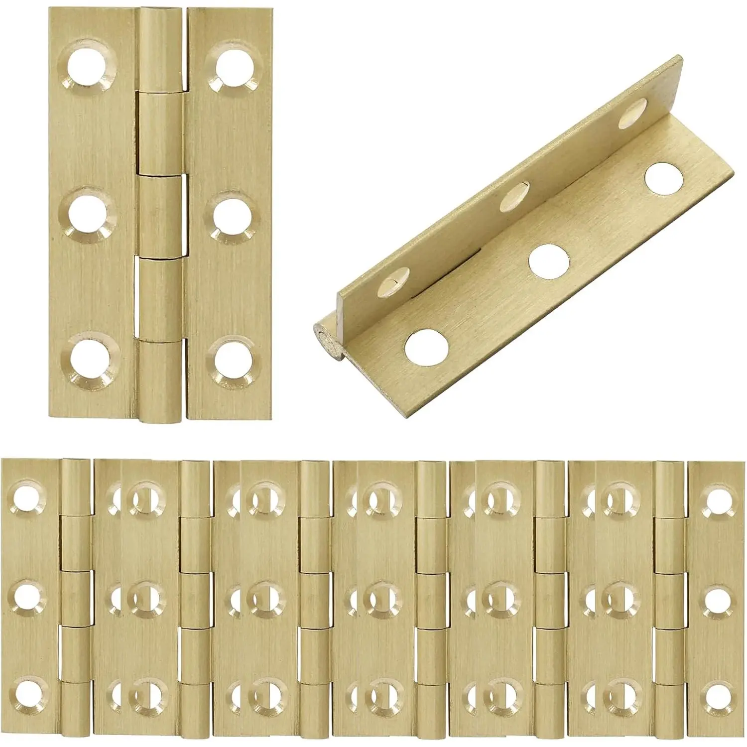 8 count 2 Inch Mini Solid Brass Hinges,Brass Cabinet Hinges Small Box Hinges  Hinges for Cabinet, Drawer,  Box