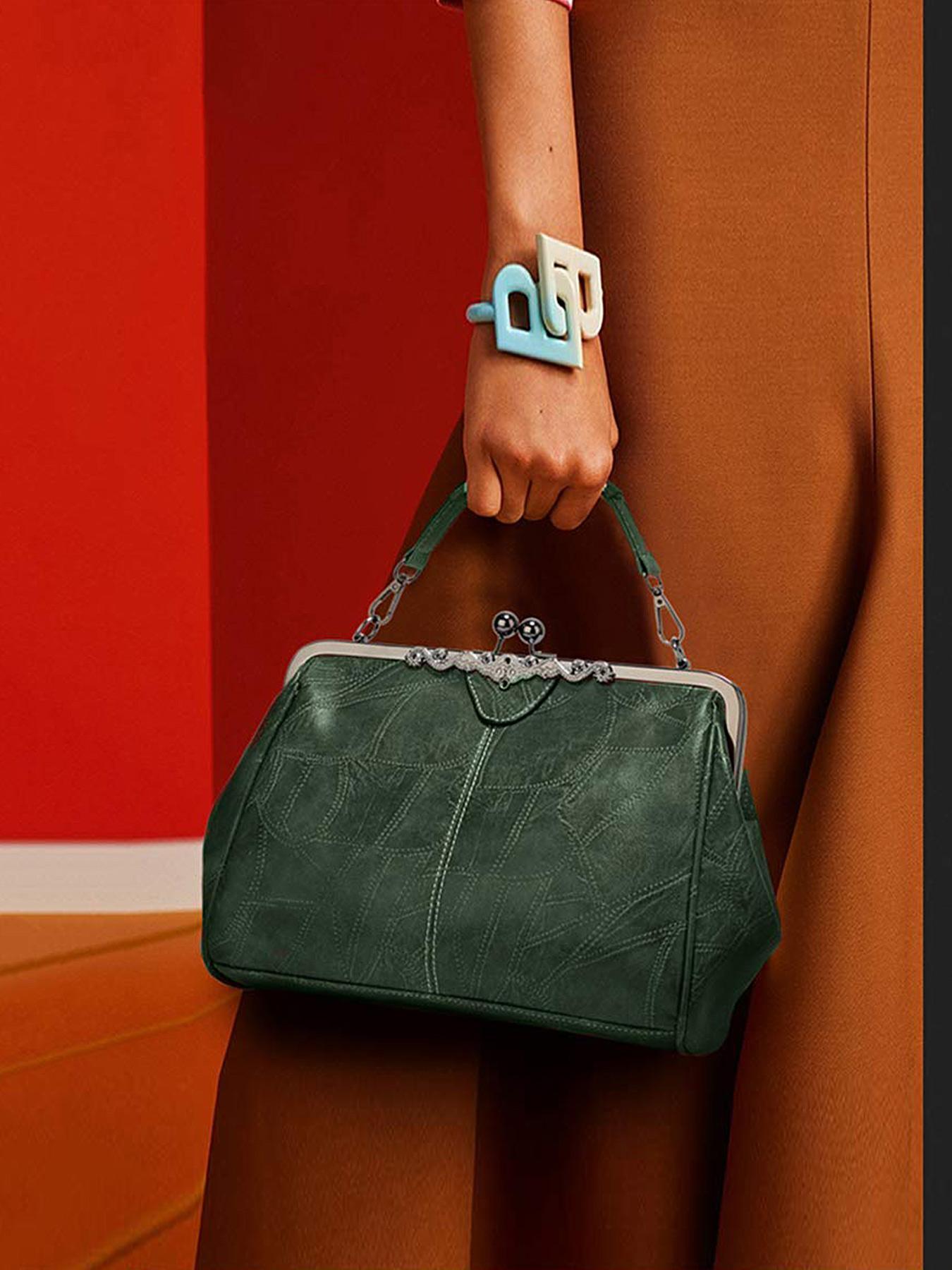 Women's Elegant PU Leather Handbag, Trendy Gorgeous Large Capacity, Chic Vintage Bag for Work & Daily Use, Crossbody Purses