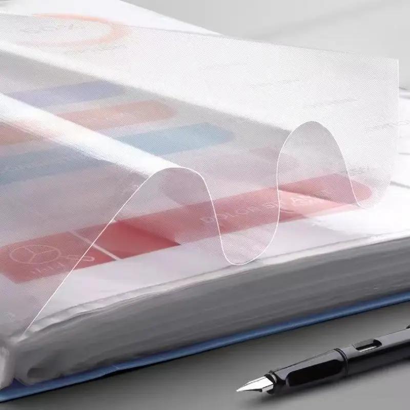 4pcs Transparent Plastic A4 File Bags, 60-Pocket Organizer Holder, Waterproof & High Transparency, Durable PP Material for Document Organization