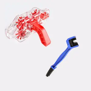 Bike Chain Cleaner Tool Kit, Transparent Soaking Design Bicycle Chain Clean Scrubber with Built-in Brushes, Universal for Mountain Road Bikes Motorcycles