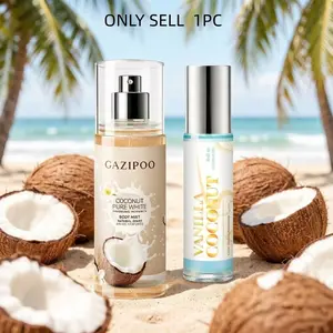 Coconut Milk Spray + Vanilla Coconut Roll-On Oil, Creamy Fruit Scent, Gentle Coconut Salt Scent, Woody Base Note, Perfume Liquid, Fruity Aromatic Fragrance, Fruity Sweet Fragrance