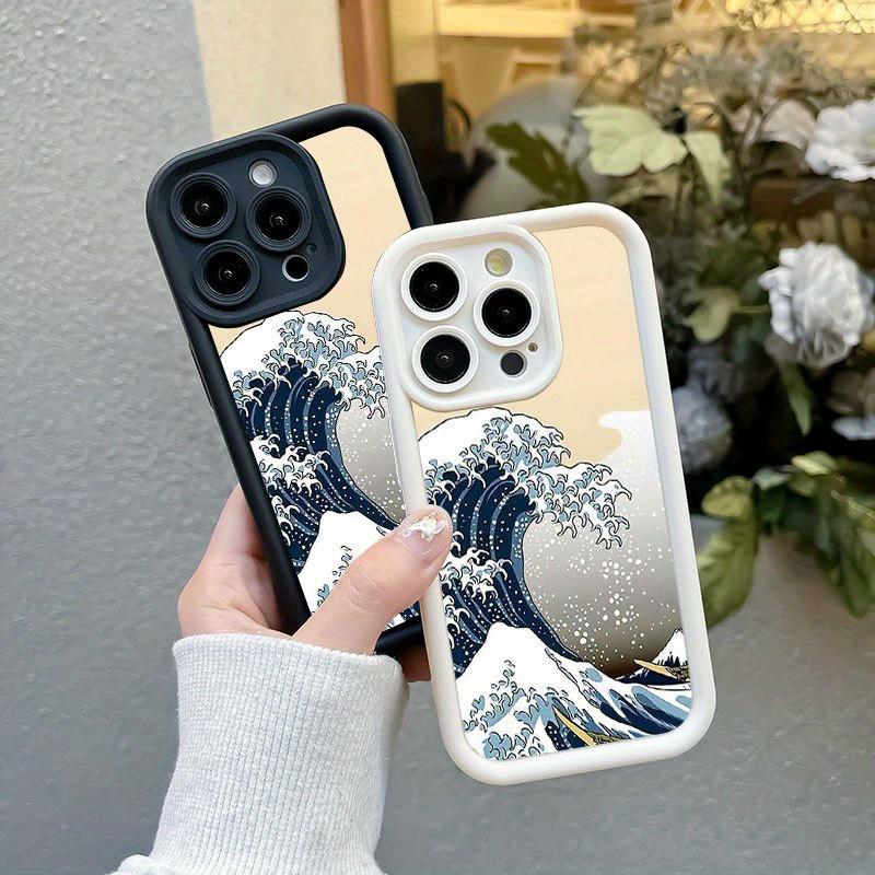 Oil painting of the ocean design black and white Soft TPU Material, Fun and durable, Shockproof and Anti-slip Protection phone case for iPhone 17 E Air Pro ProMax iPhone16 15 14 Plus 13 12 Mini 11 X XS XR