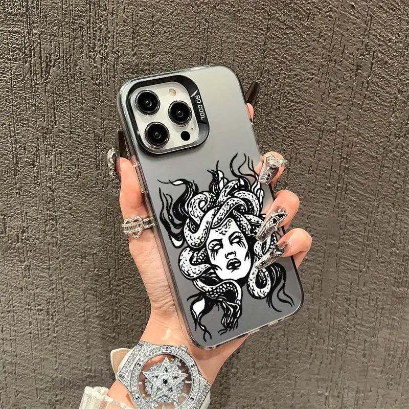 Medusa Pattern iPhone 16 15 14 13 12 XR XS X Plus Pro Max Phone Case Artistic Style Shockproof Protective Cover Durable Scratch-resistant Fashion Trend High-quality Lightweight Eco-friendly Material New Hot-selling Gift