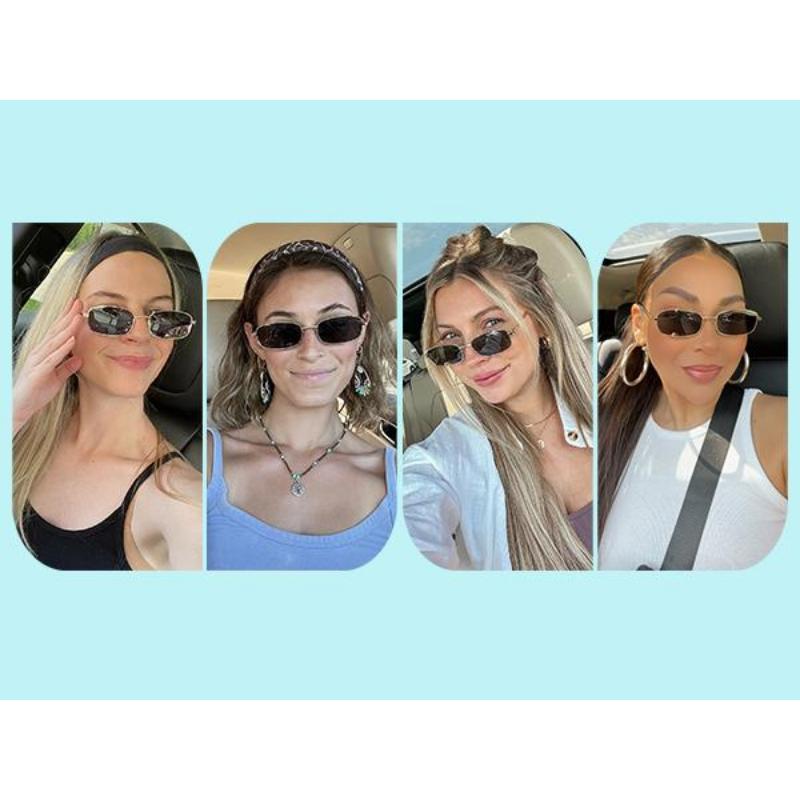 SOJOS Small Y2k Narrow Rectangle Sunglasses Womens Mens Retro 80s 90s UV400 Sunnies.