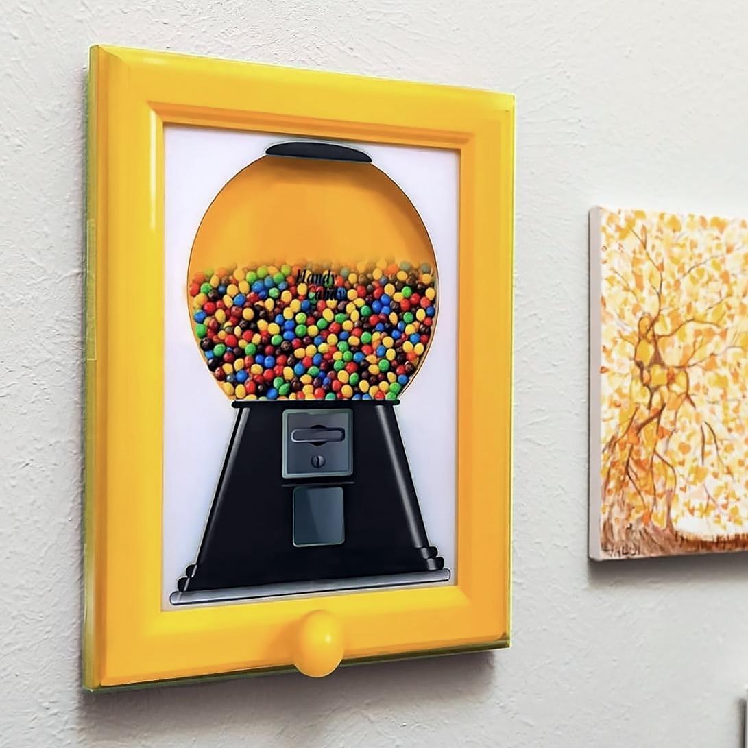Wall-Mounted Picture Frame Candy Dispenser, Hangable Fast Candy Distribution, Sturdy Design, Fun Kitchen & Living Room Decor, Unique Gift for Holidays & Birthdays