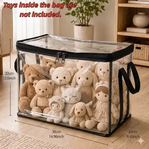 Large Clear Thick Plastic Storage Box with Hinged Lid, Heavy-Duty Durable High-Capacity Organizer for Home, Moving, Attic, Clear Storage Bins