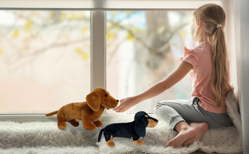 Dogs Stuffed Animals,16”Dachshund Stuffed Animals Plush Dog Stuffed for Kids,Girls,Boys,Pet,Soft Cuddly Plush Realistic Dog as Birthday Gift (Light Brown)