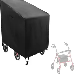 Waterproof Universal Adjustable Dustproof Rollator Walker Cover, Protective Cover for Seniors Wheelchair, Fits Rolling Rollator Walker with Wheels and Seat, Walker Accessories