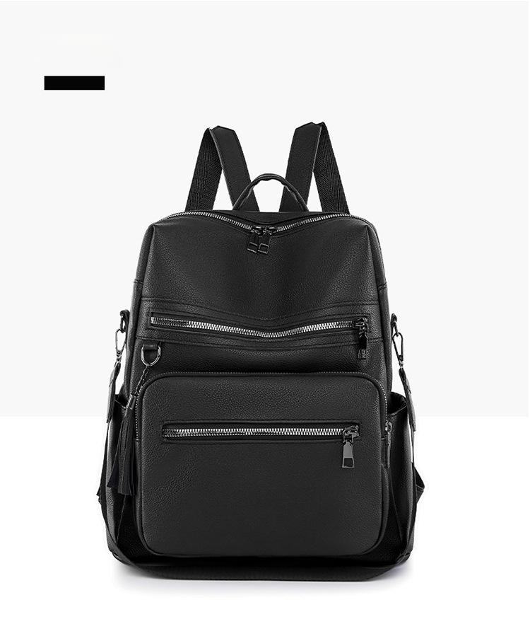 Vintage PU Backpack Casual Large Capacity Women's Backpack