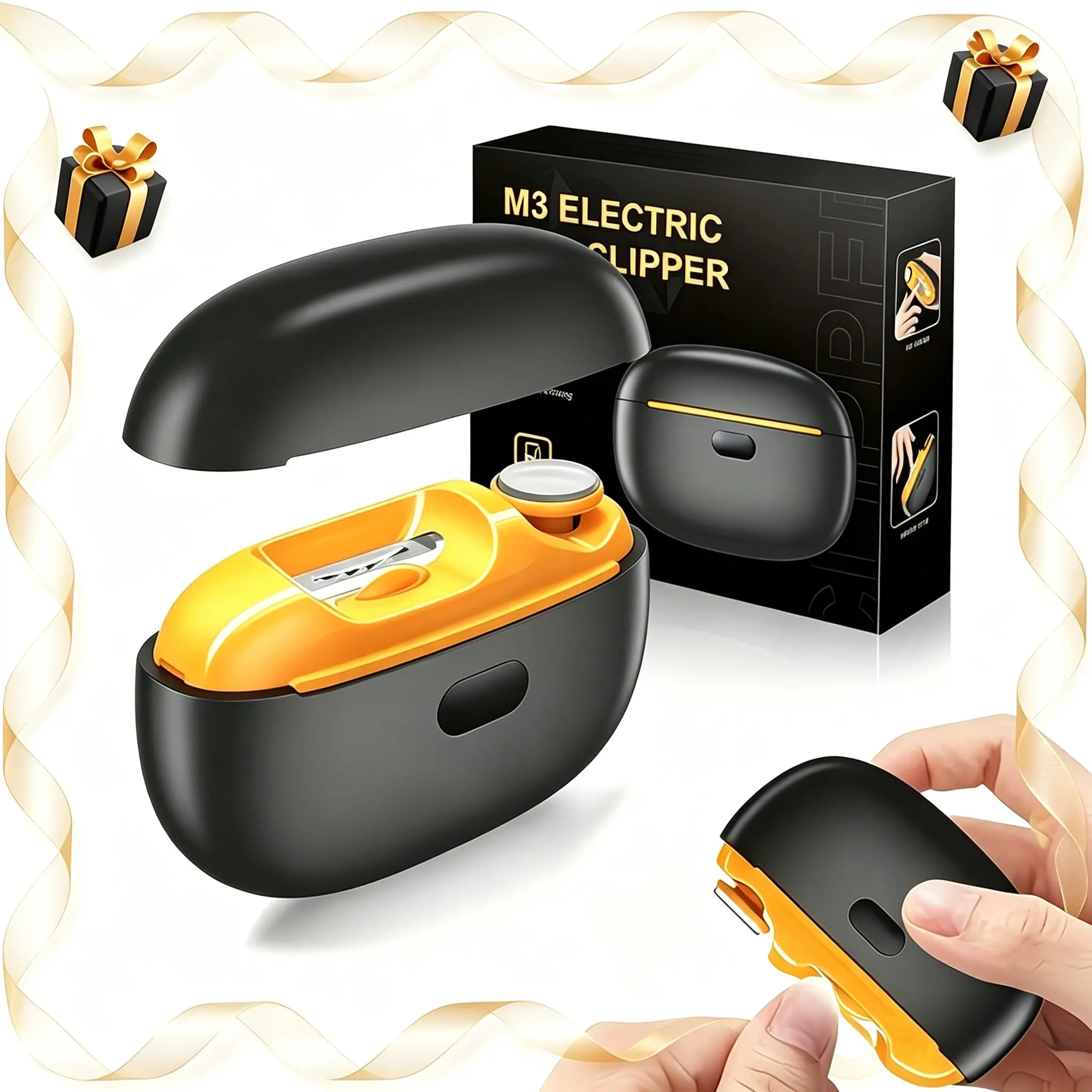 Rechargeable Portable 2-In-1 Electric Nail Clipper & Polisher, Lightweight Automatic Nail Care Manicure Tool, Nail Debris Storage Box Included