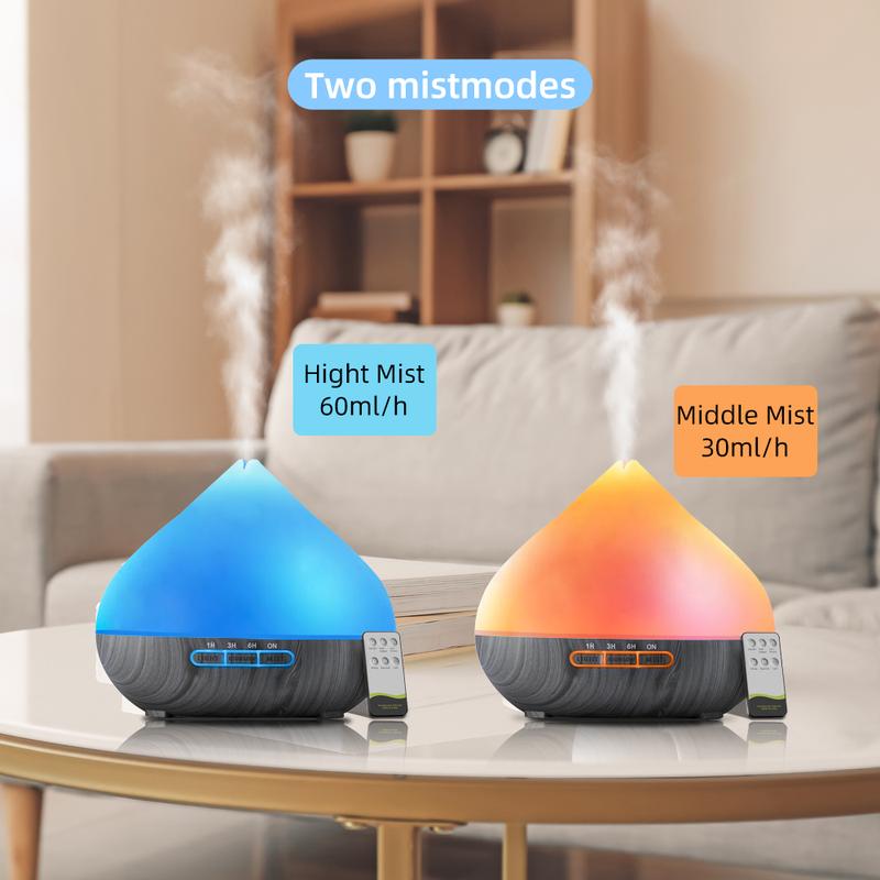 Perfect for Bedroom & Office  500ml Remote Control Aroma Diffuser, Humidifier & Mood Light with 6 Premium Essential Oils