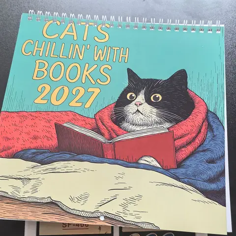 2027 Cat Calendar Book, Full Color Illustrations, Fun Cat Art, Home Decor Gift, for Cat Lovers, Family and Office, Unique Book Gift
