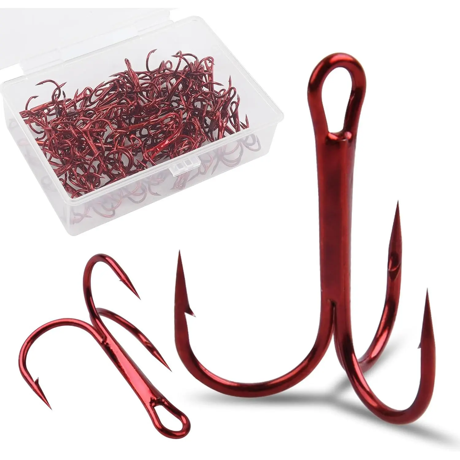 Fishing Treble Hooks,60/120pcs High Carbon Steel   Round Bend Treble Fishing Hooks Triple Hook for Saltwater Freshwater Catfish Bass Trout Hard Baits Fishing Lures Replacment