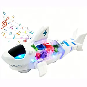 1PC Electric Gear Shark Toy, Interactive Crawling Shark Toy with Music and Lights, Automatic Direction-Changing Crawling Walking Toy, Birthday Gift for 3,4,5-Year-Old Boys and Girls.