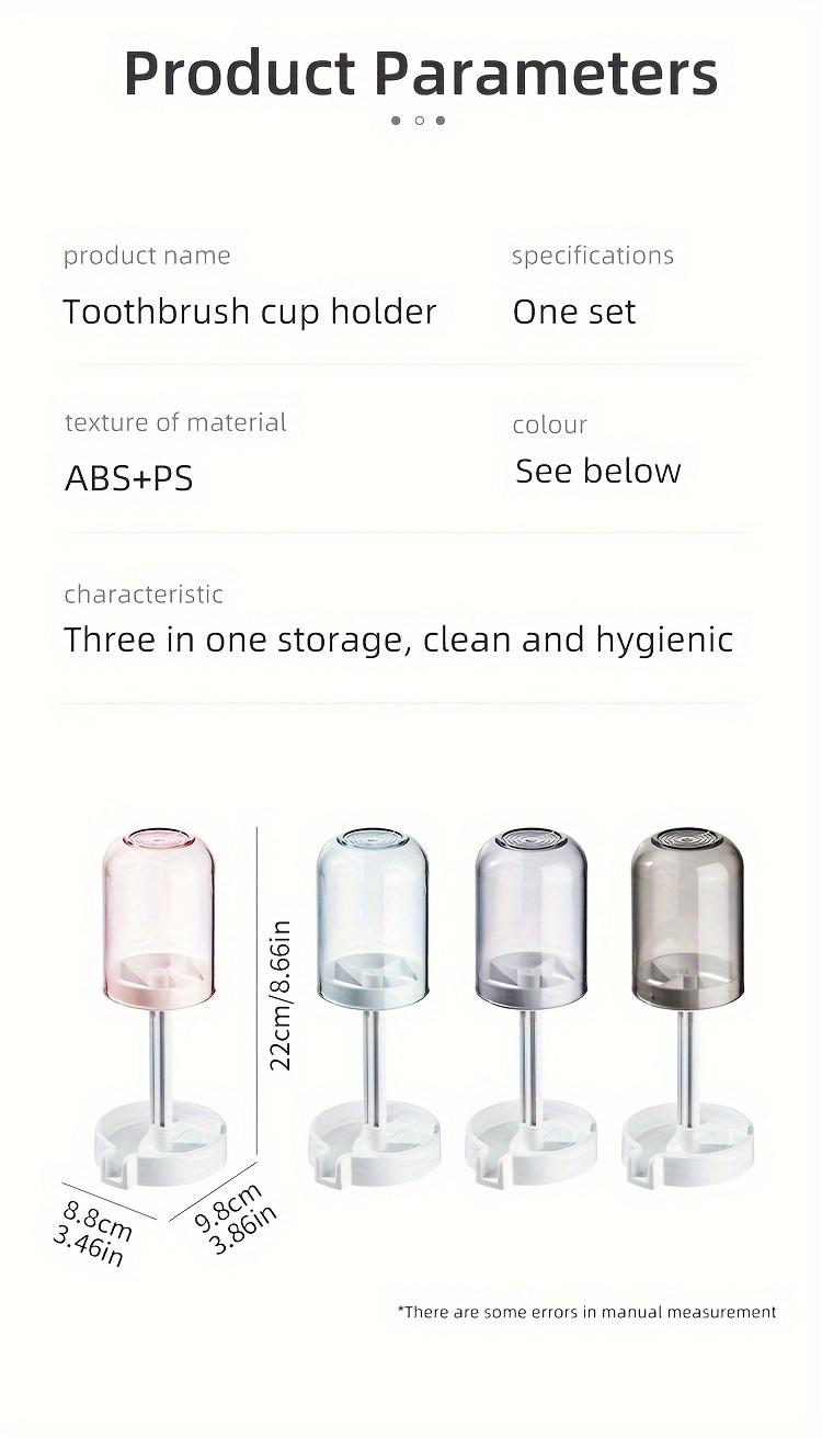 1PC Bathroom Toothbrush Cup Holder, Waterproof Toothbrush Holder, Cosmetic Organizer, Space-Saving Wall Shelf, Suitable for Sinks, Washrooms, Counters, Bathroom Organization and Storage