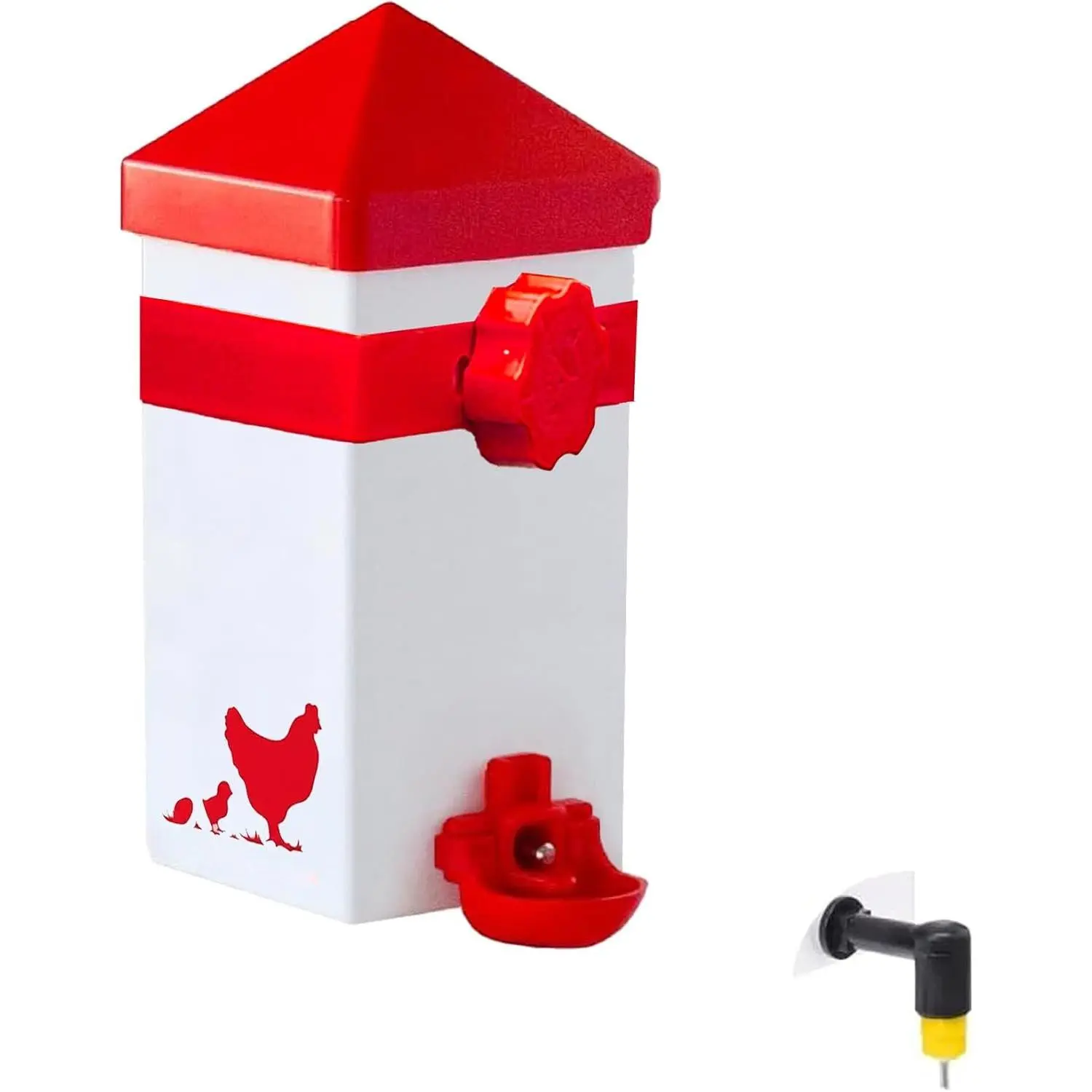 32oz (1 Liter) Chicken Drinker with 2 Versatile Nipples - Ideal for  Chicks, Quail, Small Birds, and Ducklings - Easy-to-Use Chicken Waterer Solution - Ideal for Coops and Cages