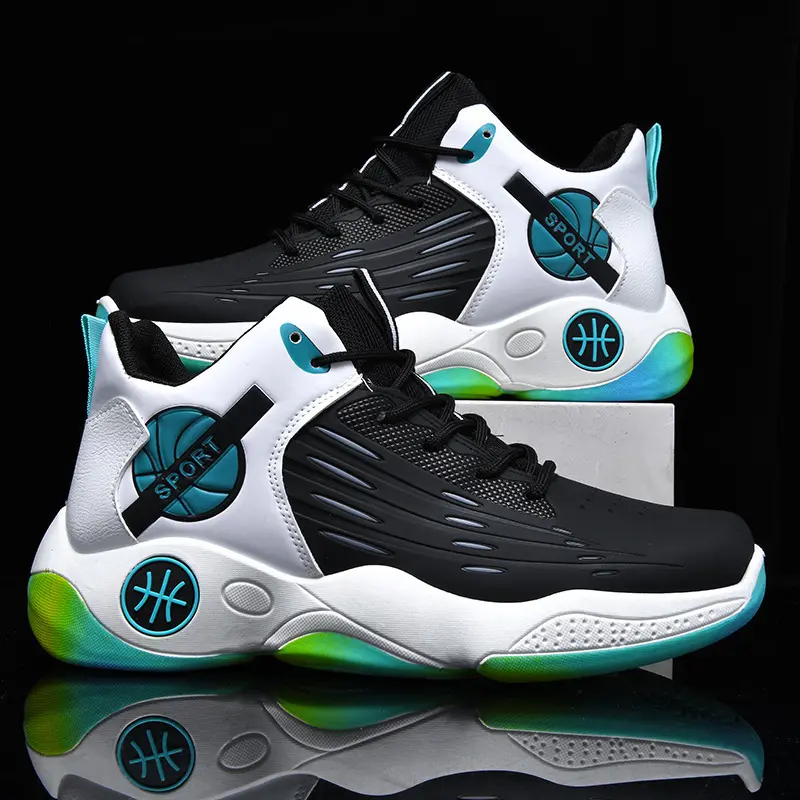GGOR High Top Basketball Shoes for Men, New Thick Soled Height Increasing Versatile Student Sports Shoes, Breathable and Non Slip Men's Shoes