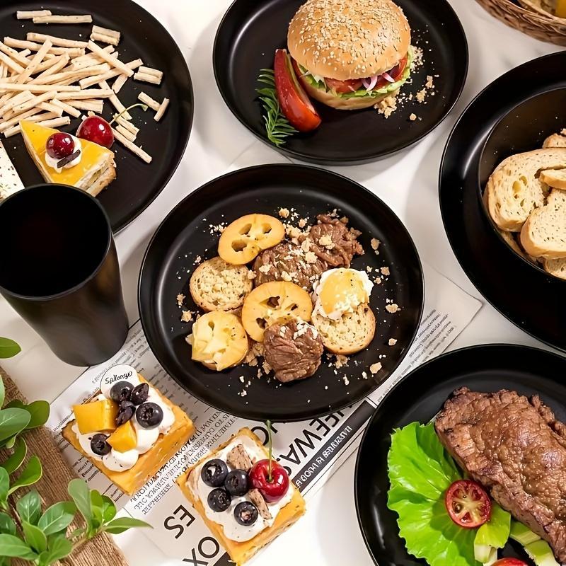 Solid Color Dinnerware Set, 16/32pcs/set Including Plate, Dessert Plate, Bowl, Cup, Lightweight Tableware Set for Home Kitchen & Outdoor, Camping Accessory, Plastic Plates