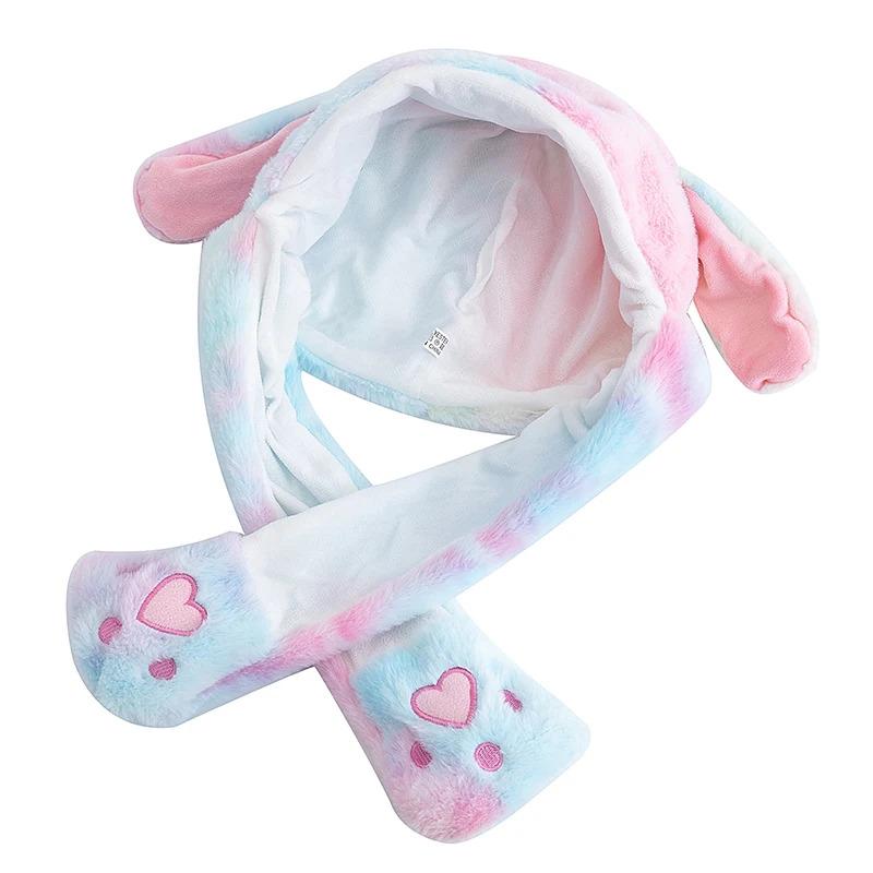 New Style Cute Ear Moving Up Cap Women Girls Funny Hat Rabbits Style Ears Plush Winter Lovely Hat ﻿