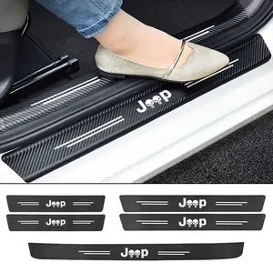 Car Sill Protector Decoration Sticker, Welcome Pedal Protection Strip, for Jeep Grand Cherokee, Renegade, Wrangler, Lanyard