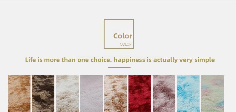 Washable Long Plush Tie-Dye Gradient Home Rug for Living Room, Bedroom, Sofa Side, Bedside and Bay Window