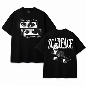 Scarface "The Eyes Chico They Never Lie" T-Shirt Tony Montana Graphic Tee 100% Premium Pure Cotton
