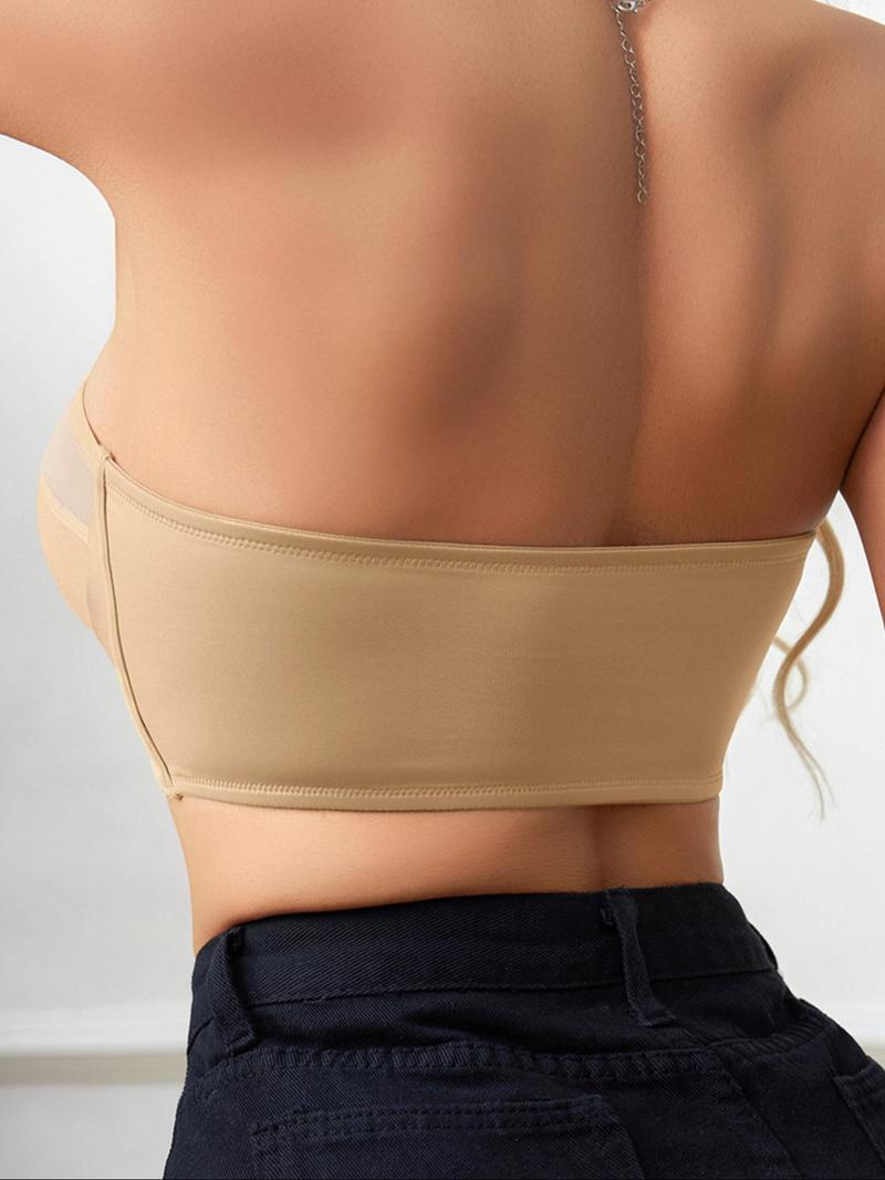 Women's Solid Color Wireless Bra, Casual Comfortable Breathable Strapless Bra for Daily Wear, Women's Underwear for All Seasons, Soft Breathable Bra