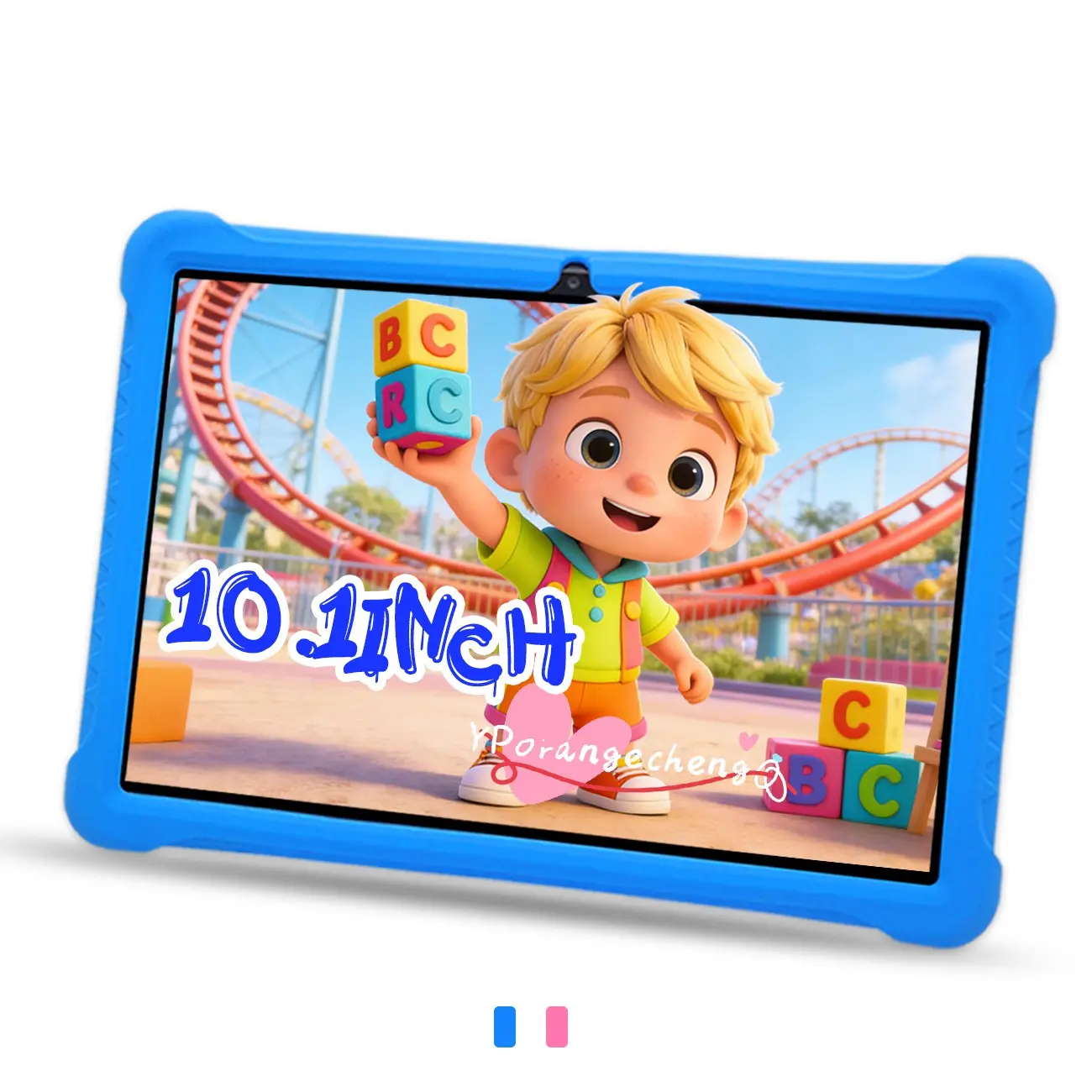SummerWins DealsForYou Pink & Blue, Father's Day, 10.1-Inch Android Kids Tablet, Touchscreen Tablet, Online Class Ready, 2-in-1 Study & Learning, Lightweight & Shockproof, 5G WiFi, HD IPS, Bluetooth + Dual Camera, Smart Parental Control, Christmas