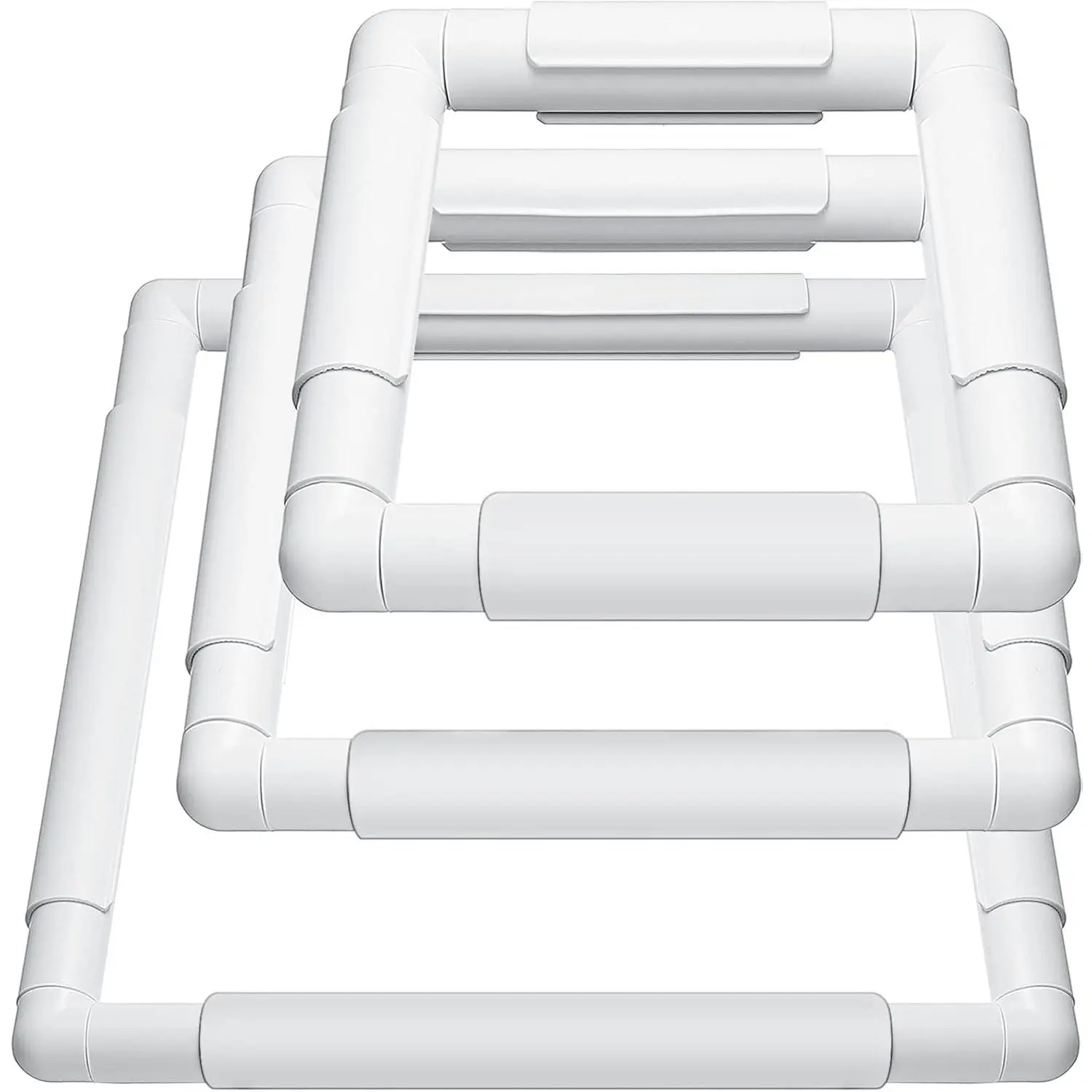 Embroidery Hoop 3 Pcs Cross Stitch Hoops and Frames White Rectangular Cross Stitch Embroidery Snap Frame DIY Sewing Tool for Quilting Silk-Painting 6 x 6, 8 x 8, 11 x 11 in(White)