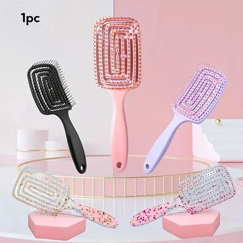 Hollow-Out Hair Brush, 1 Count Scalp Massage Comb, Wet And Dry Hair Detailing Comb, Hair Styling Comb, Hair Care Comb, Grooming Comb for Women, Girls, Men, Stylists and Barbers, Hair Care Tool, Hair Styling Tools
