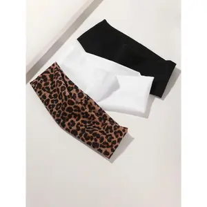 3pcs Women's Sporty Headbands, Leopard Print Sweat-Wicking Elastic Hair Bands, Elegant Polka Dot Yoga Running Spa Fashion Accessories, Sports Headbands, Workout Headband