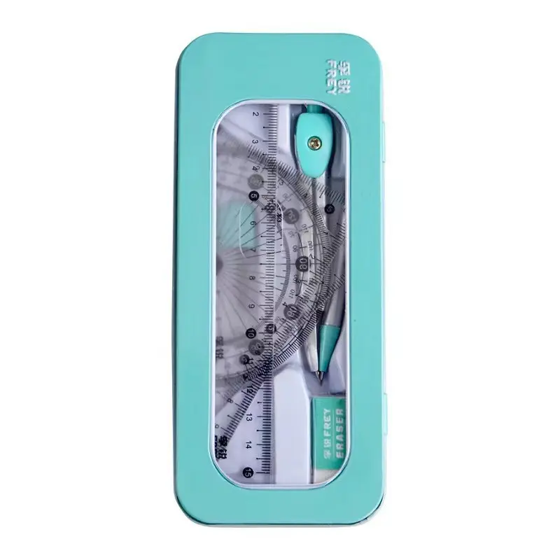 Durable 7-In-1 Measurement and Drawing Tool Set, Ideal for Students and Professionals, Includes Compass, Protractor, Ruler, Eraser